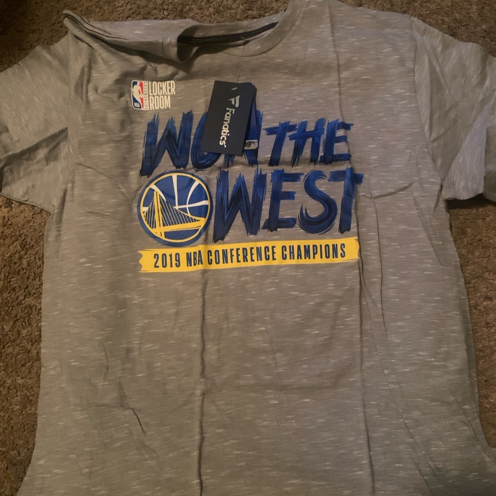 Men Fanatics Gray NBA Champions Tee